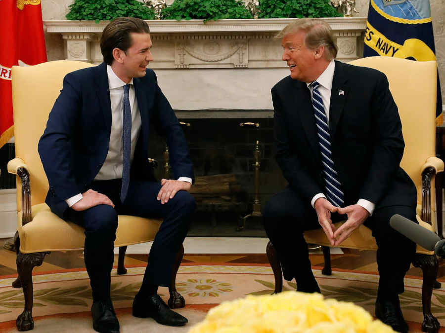 Sebastian Kurz und Donald Trump 2019 im Weißen Haus