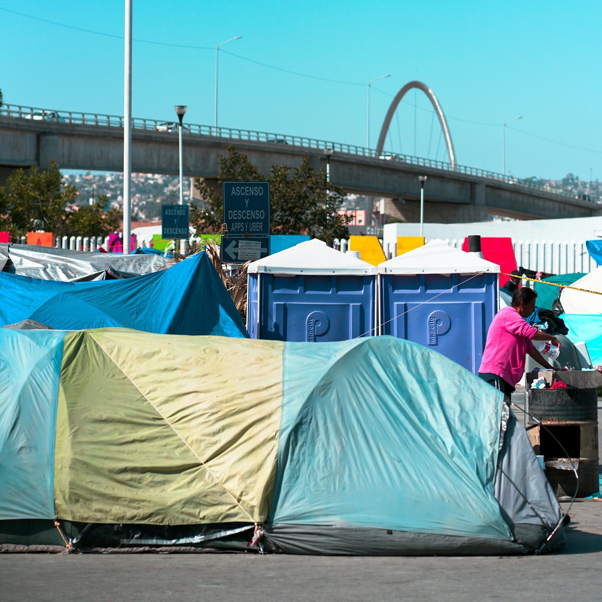 Mexiko: Lager von illegalen Migranten vor der Grenze der USA